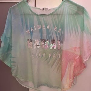 H&M Hawaii sequins poncho top